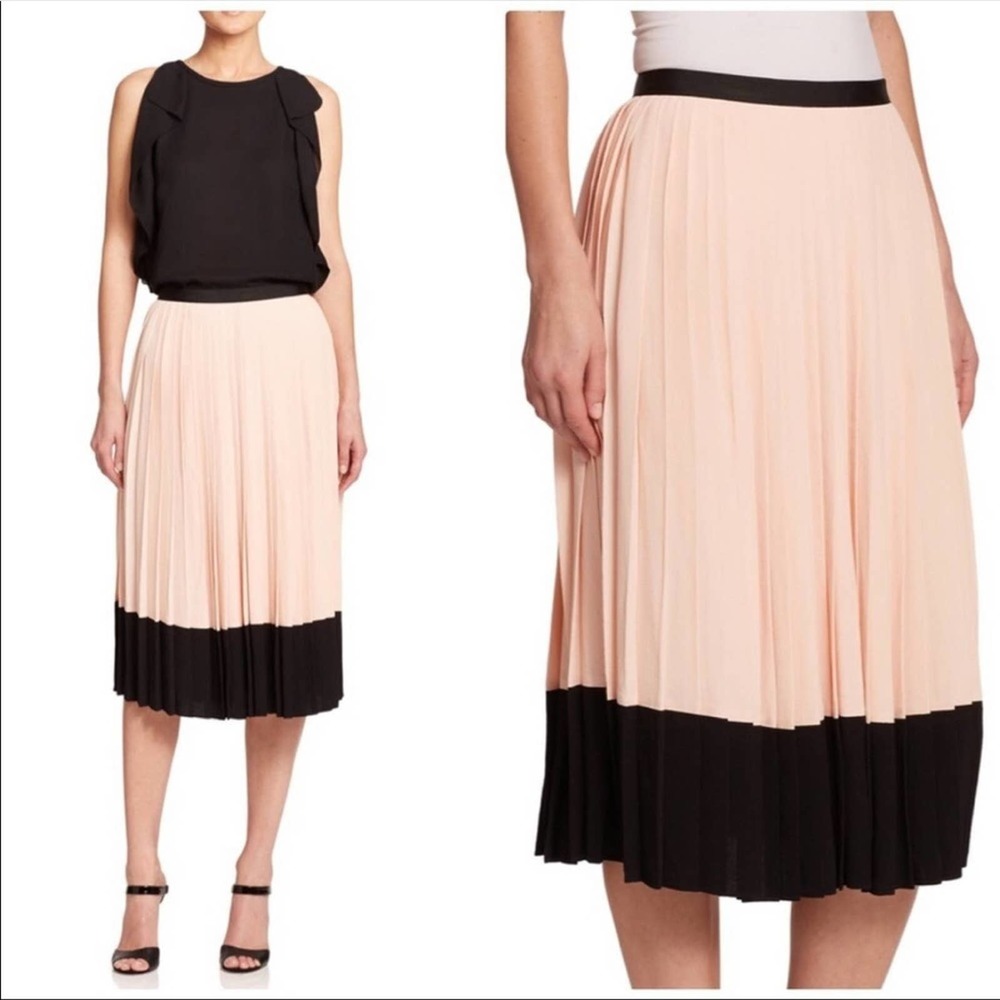NEW Kate Spade Crepe Pleated Midi Skirt Size 10 Bush Pink Colored NWT 1589